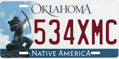 OK license plate 534XMC