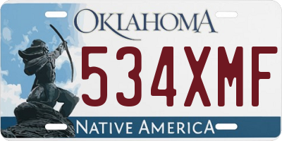 OK license plate 534XMF
