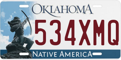 OK license plate 534XMQ