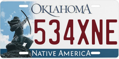 OK license plate 534XNE