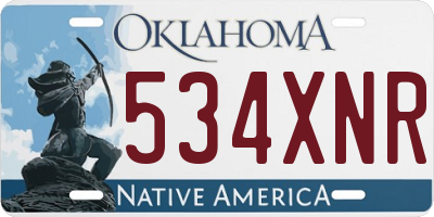 OK license plate 534XNR