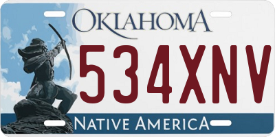 OK license plate 534XNV