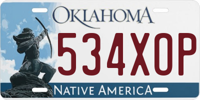 OK license plate 534XOP