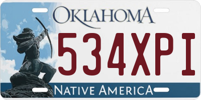 OK license plate 534XPI