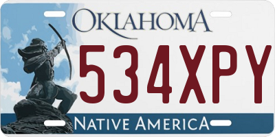 OK license plate 534XPY