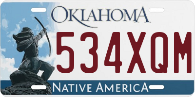 OK license plate 534XQM