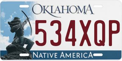 OK license plate 534XQP