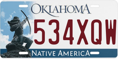 OK license plate 534XQW