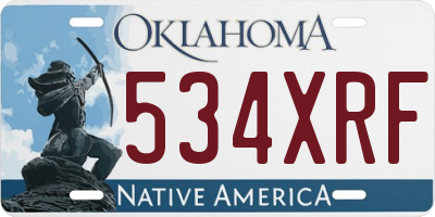 OK license plate 534XRF