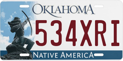 OK license plate 534XRI
