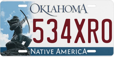 OK license plate 534XRO