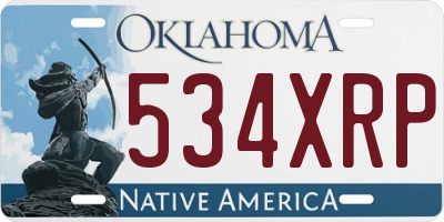 OK license plate 534XRP