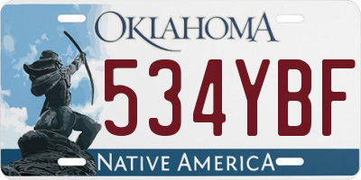 OK license plate 534YBF