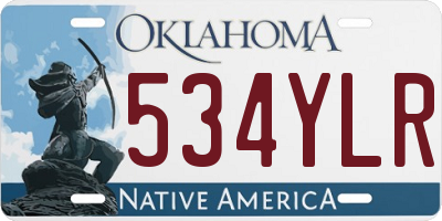 OK license plate 534YLR