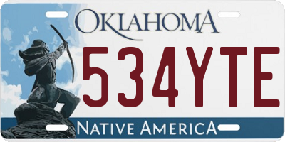 OK license plate 534YTE