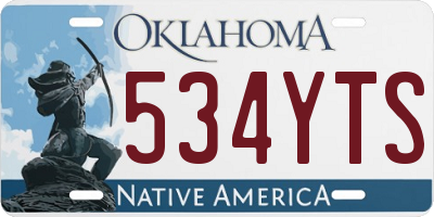 OK license plate 534YTS