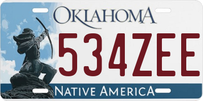 OK license plate 534ZEE