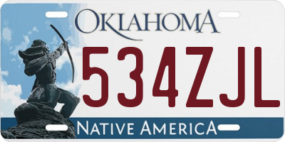 OK license plate 534ZJL