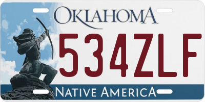 OK license plate 534ZLF