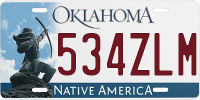 OK license plate 534ZLM