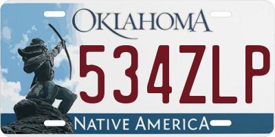 OK license plate 534ZLP