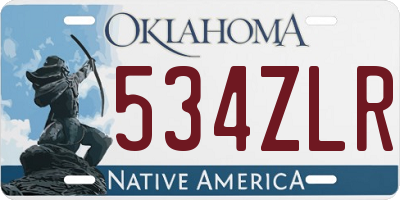 OK license plate 534ZLR