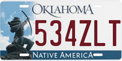 OK license plate 534ZLT