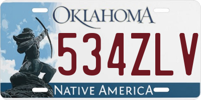 OK license plate 534ZLV