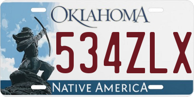 OK license plate 534ZLX
