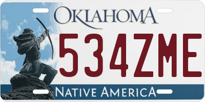 OK license plate 534ZME