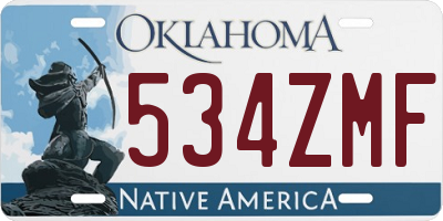 OK license plate 534ZMF