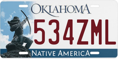 OK license plate 534ZML