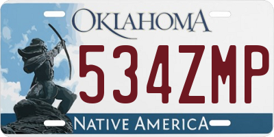 OK license plate 534ZMP