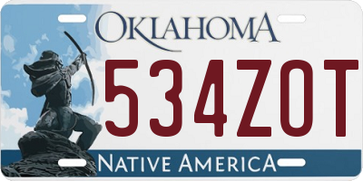 OK license plate 534ZOT