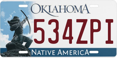 OK license plate 534ZPI