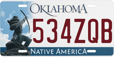 OK license plate 534ZQB