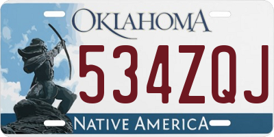 OK license plate 534ZQJ