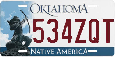 OK license plate 534ZQT