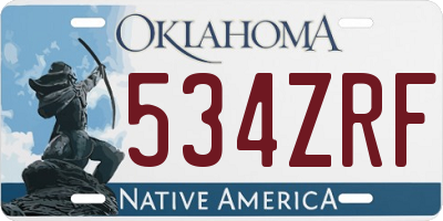 OK license plate 534ZRF
