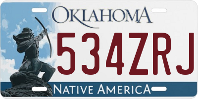 OK license plate 534ZRJ
