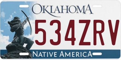 OK license plate 534ZRV