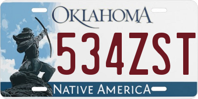 OK license plate 534ZST
