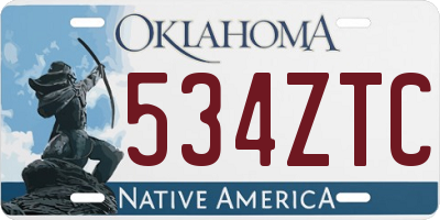 OK license plate 534ZTC