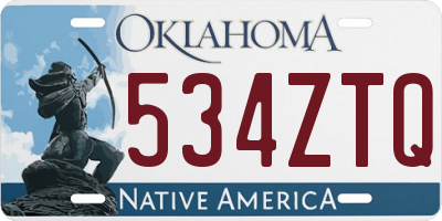 OK license plate 534ZTQ
