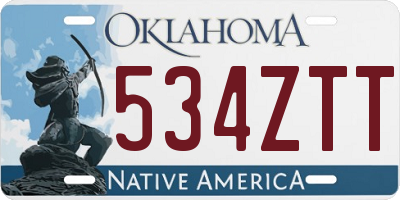 OK license plate 534ZTT
