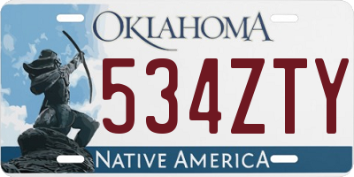 OK license plate 534ZTY