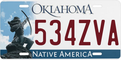 OK license plate 534ZVA
