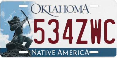 OK license plate 534ZWC