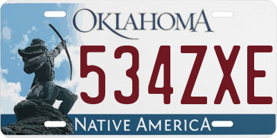 OK license plate 534ZXE