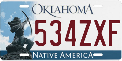 OK license plate 534ZXF